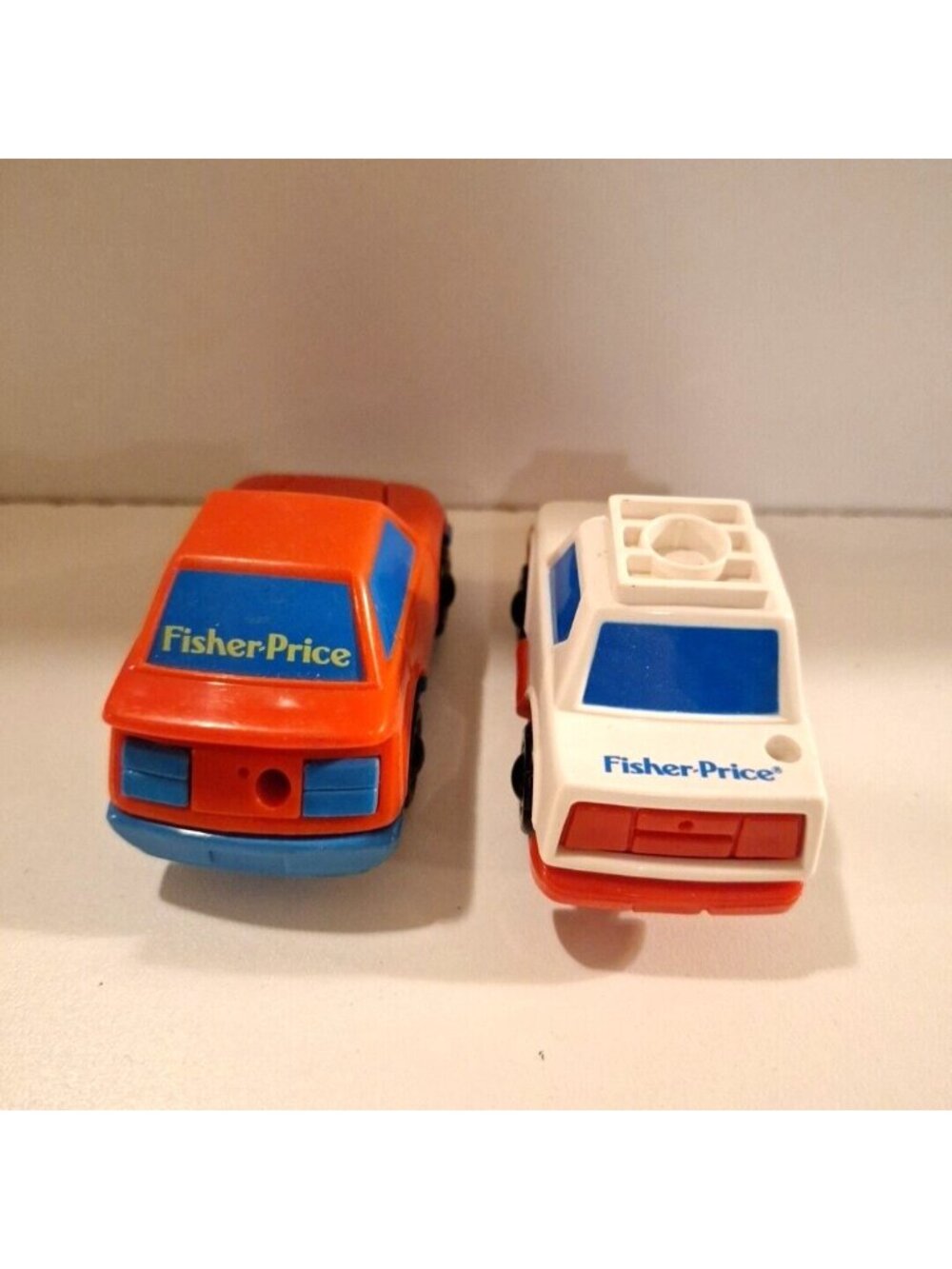 Fisher Price Flip Track Rail Ambulance & Red Blue Car 1992 3" Replacement Lot - Picture 3 of 9